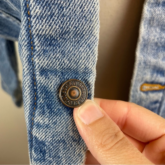 Levi Strauss Indian Motorcycle Denim Blue Jean Jacket Women Medium Cotton USA - Picture 8 of 11